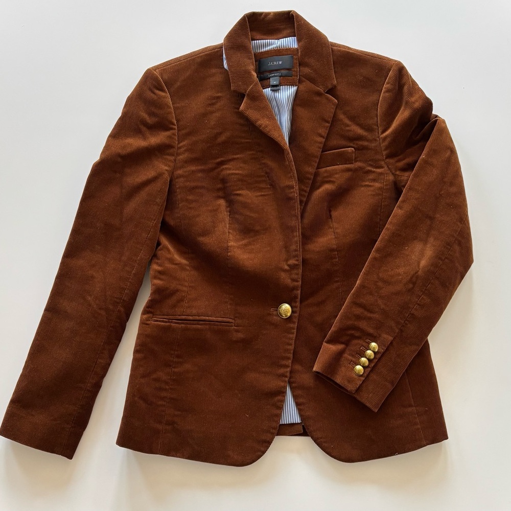 J. Crew Rich Brown Corduroy Blazer